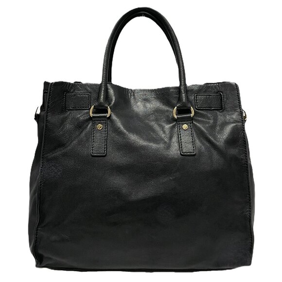 MICHAEL KORS Handbag Soft Black Leather Gold Locket Chain 2-Way *EUC* FABULOUS!! - Picture 4 of 15